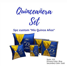 Cargar imagen en el visor de la galería, Quinceañera Pillow Set # 26 Custom 4 Pc Photo Album, Tiara Pillow, Kneeling Pillow, And Bible