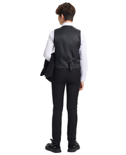 Cargar imagen en el visor de la galería, Boys Black 5 Pc Stacy Adams Suit SB282-01