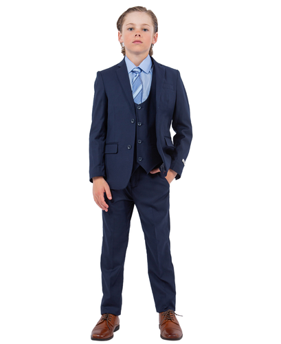 Boys Navy 5 Pc Stacy Adams Suit SB282-02