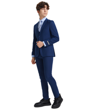 Cargar imagen en el visor de la galería, Boys Indigo 5 Pc Stacy Adams Suit SB282-05