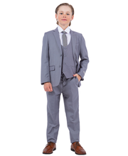 Cargar imagen en el visor de la galería, Boys Mid Grey 5 Pc Stacy Adams Suit SB282-09