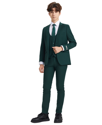 Boys Green 5 Pc Stacy Adams Suit SB282-11