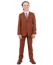 Cargar imagen en el visor de la galería, Boys Light Brown 5 Pc Stacy Adams Suit SB282-12