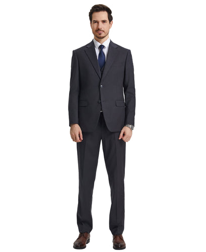 Mens Charcoal 3 Pc Stacy Adams Suit SM282H1-03