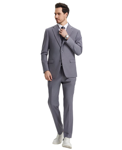 Mens Mid Grey 3 Pc Stacy Adams Suit SM282H1-04
