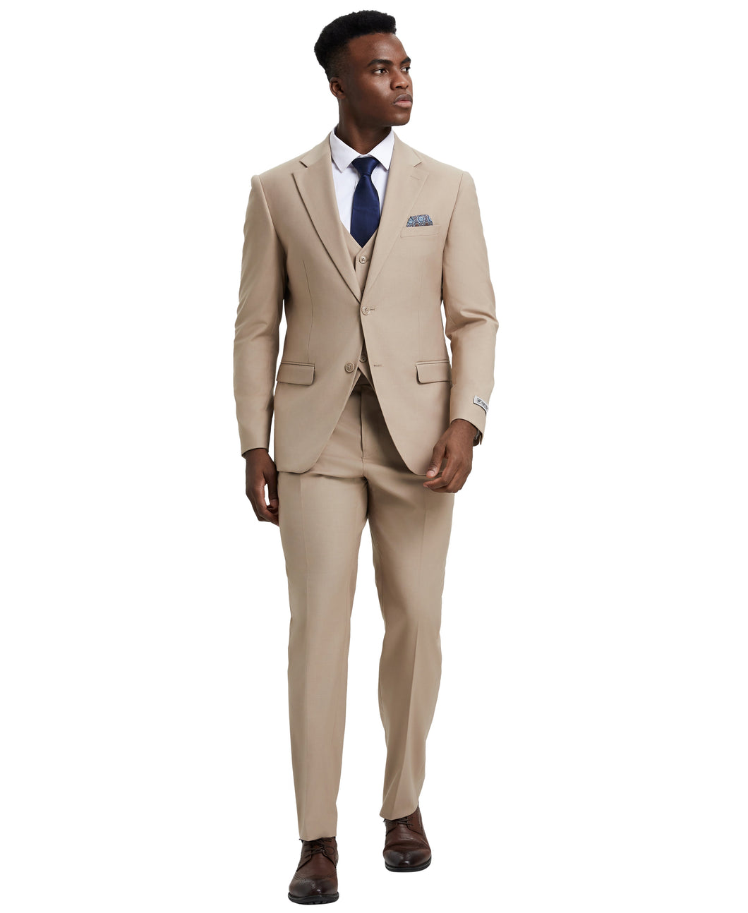 Mens Tan 3 Pc Stacy Adams Suit SM282H1-07