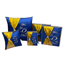 Cargar imagen en el visor de la galería, Quinceañera Pillow Set # 26 Custom 4 Pc Photo Album, Tiara Pillow, Kneeling Pillow, And Bible