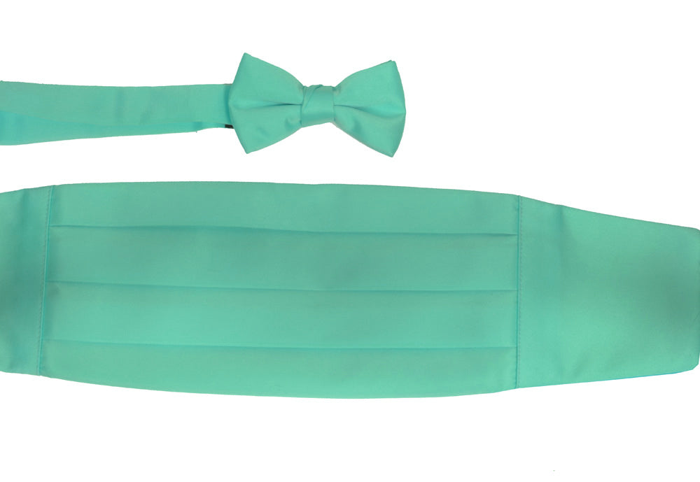 Men's Satin Cummerbund Set With Matching Bowtie