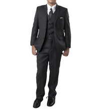 Cargar imagen en el visor de la galería, Boy&#39;s Tazio Classic Fit 5-PC Charcoal Grey Formal Suit