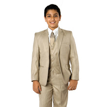 Cargar imagen en el visor de la galería, Boy&#39;s Tazio Classic Fit 5-PC Beige Formal Suit