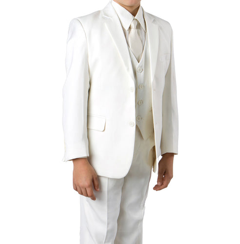 Boy's Tazio Classic Fit 5-PC Off-White Formal Suit