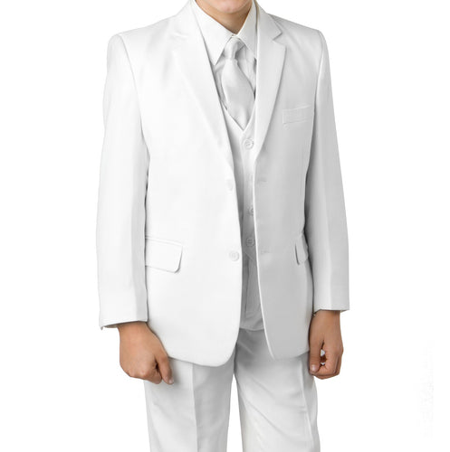 Boy's Tazio Classic Fit 5-PC White Formal Suit