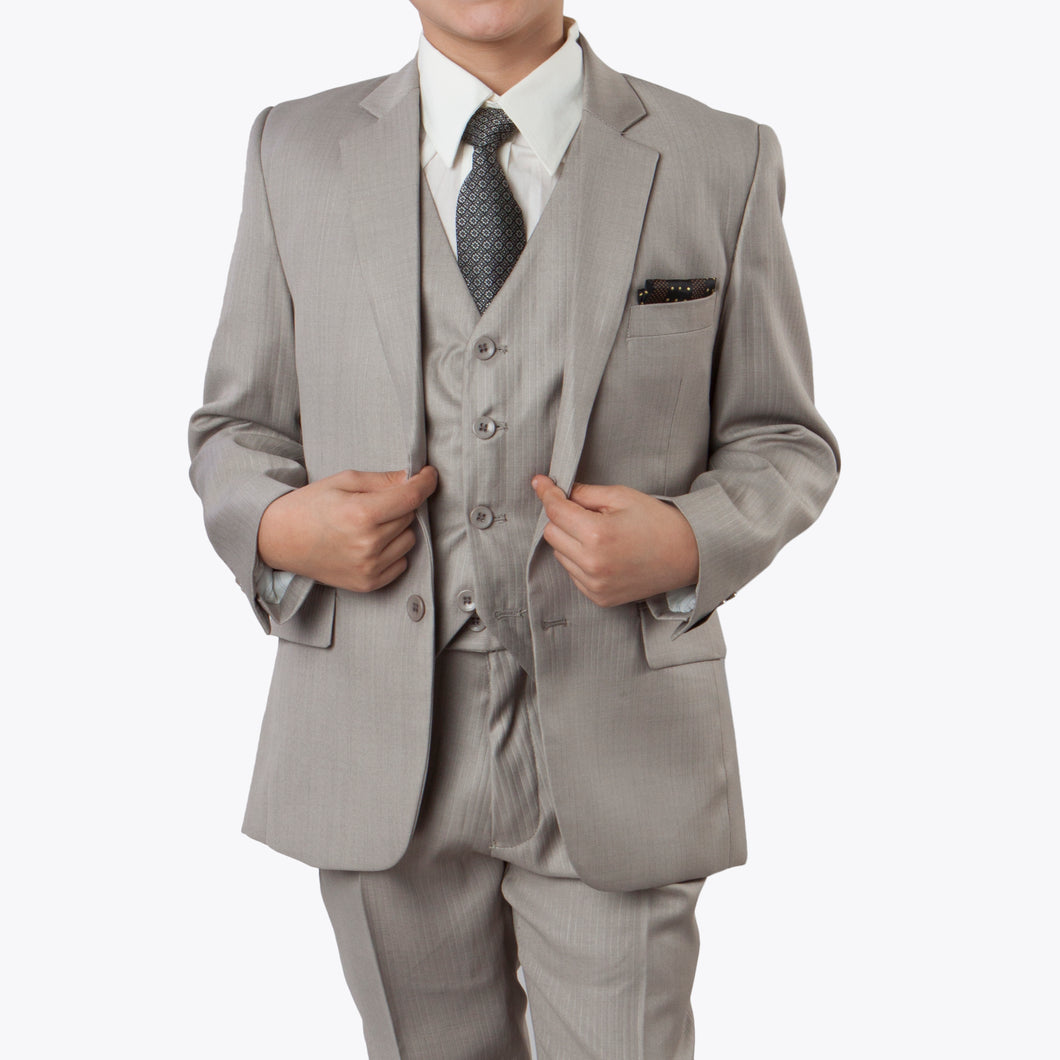 Tazio Dark Tan Formal Suits For Boys