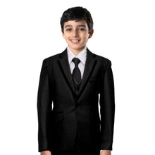 Cargar imagen en el visor de la galería, 3-Piece Boy&#39;s Satin Trim Suit Set With Free Matching Shirt &amp; Tie Suits For Boy&#39;s