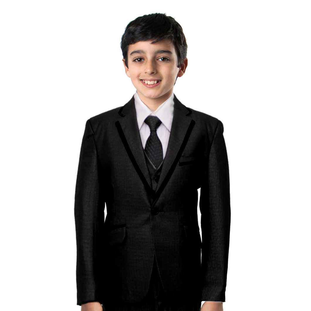 3-Piece Boy's Satin Trim Suit Set With Free Matching Shirt & Tie Suits For Boy's