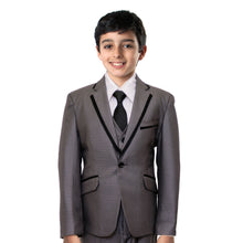 Cargar imagen en el visor de la galería, 3-Piece Boy&#39;s Satin Trim Suit Set With Free Matching Shirt &amp; Tie Suits For Boy&#39;s