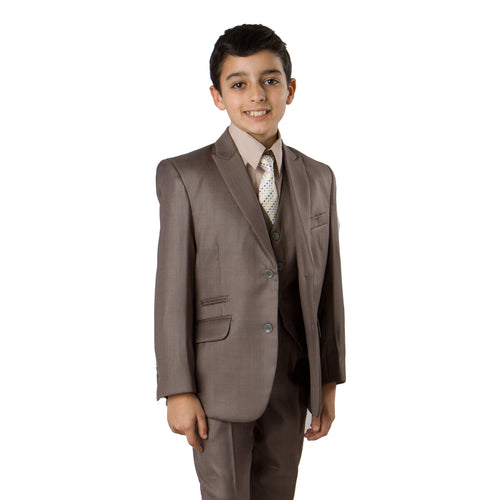 5-PC Boy's Solid Suit with Matching Shirt & Tie Suits For Boy's