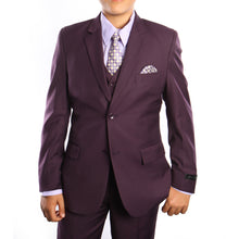 Cargar imagen en el visor de la galería, Tazio Plum Formal Suits For Boys