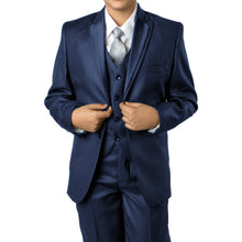 Cargar imagen en el visor de la galería, Solid Suit W Satin Trim Jacket Suits For Boy&#39;s