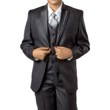 Cargar imagen en el visor de la galería, Solid Suit W Satin Trim Jacket Suits For Boy&#39;s