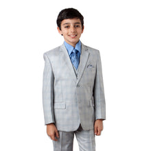 Cargar imagen en el visor de la galería, 3-Piece Boys Checkered Suit Set With Free Matching Shirt &amp; Tie Suits For Boy&#39;s