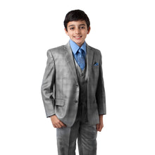 Cargar imagen en el visor de la galería, 3-Piece Boys Checkered Suit Set With Free Matching Shirt &amp; Tie Suits For Boy&#39;s