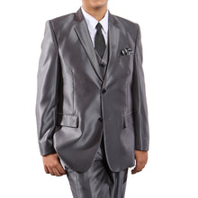 Cargar imagen en el visor de la galería, Sharkskin Boys Suit With Free Matching Shirt &amp; Tie Suits For Boy&#39;s