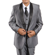Cargar imagen en el visor de la galería, 3-Piece Boy&#39;s Shawl Collar Suit With Shirt &amp; Tie Suits For Boy&#39;s