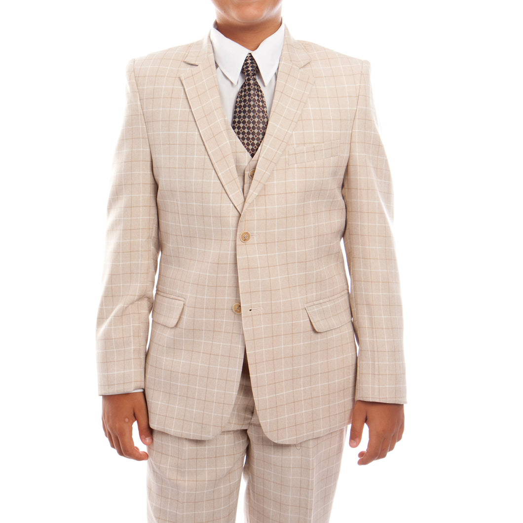 Tazio Beige Formal Suits For Boys
