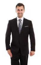 Cargar imagen en el visor de la galería, Black Solid 2-PC Regular Modern Fit Suits For Men