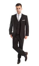Cargar imagen en el visor de la galería, Men&#39;s Slim Fit Black Solid 3-PC Stretch Suit