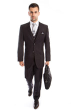 Cargar imagen en el visor de la galería, Men&#39;s Slim Fit Charcoal Solid 3-PC Stretch Suit