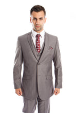 Cargar imagen en el visor de la galería, Men&#39;s Slim Fit Gray Solid 3-PC Stretch Suit