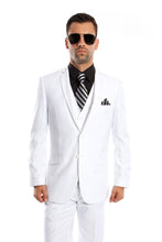Cargar imagen en el visor de la galería, Men&#39;s Solid White 3-PC Slim Fit Stretch Suit