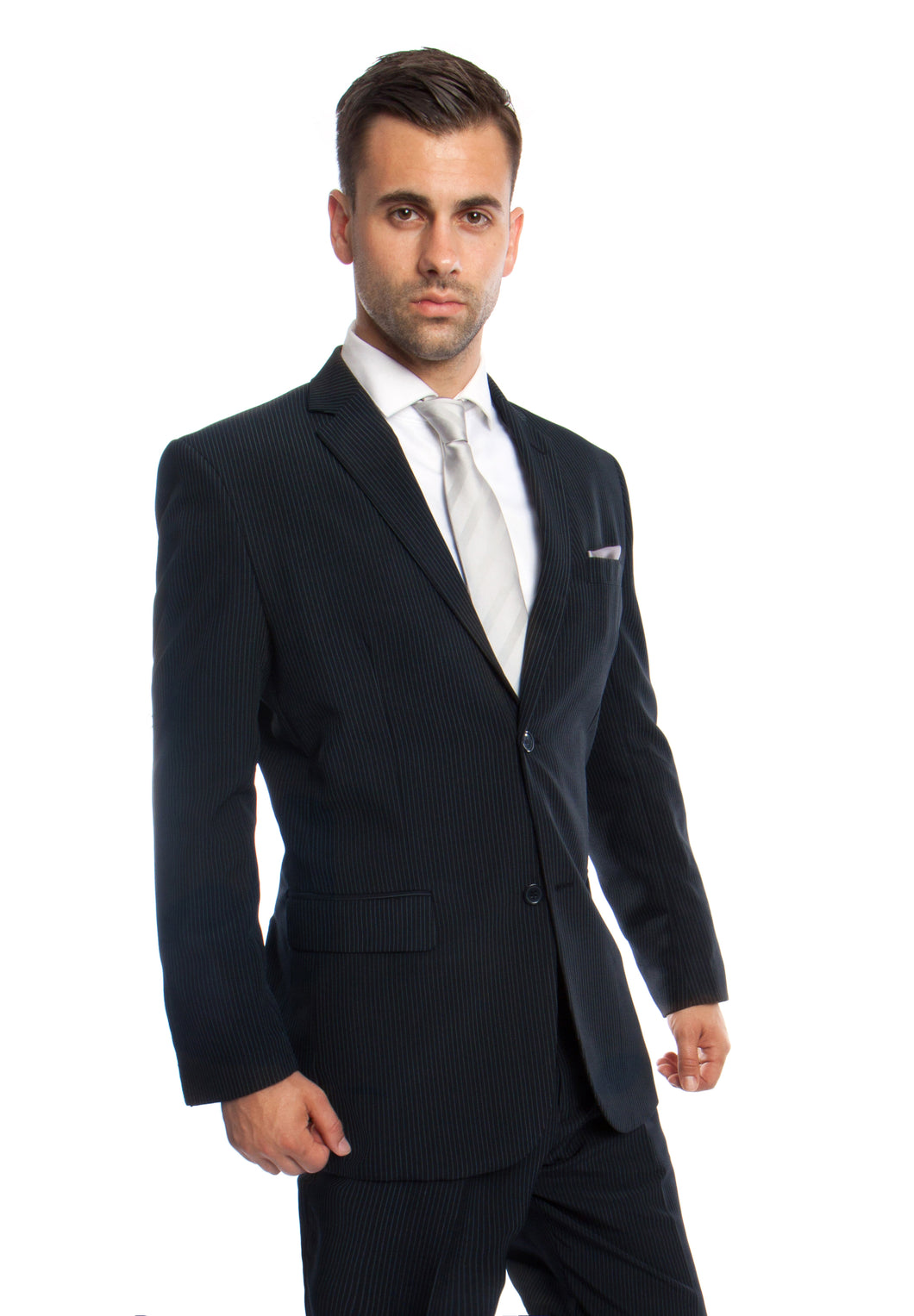 Navy Solid 2-PC Regular Modern Fit Suits For Men