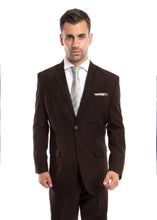 Cargar imagen en el visor de la galería, Brown / Lt. Brown Solid 2-PC Regular Modern Fit Suits For Men