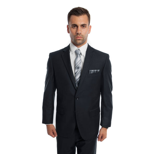 Men's Modern Fit Dark Navy Solid 2-PC Suit