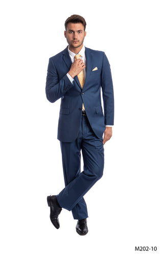 Men's Modern Fit Indigo Solid 2-PC Suit