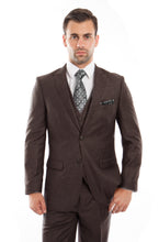 Cargar imagen en el visor de la galería, Brown 3-PC Slim Fit Stretch Suits For Men