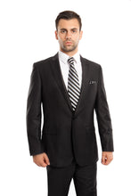 Cargar imagen en el visor de la galería, Black Solid 2-PC Slim Fit Performance Stretch Suits For Men