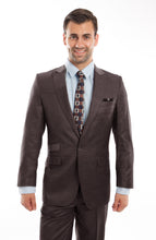Cargar imagen en el visor de la galería, Brown 2-PC Slim Fit Performance Stretch Suits For Men