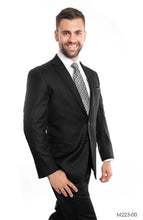 Cargar imagen en el visor de la galería, Black Solid 2-PC Modern Fit Suits For Men