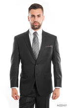 Cargar imagen en el visor de la galería, Charcoal Gray Solid 2-PC Modern Fit Suits For Men
