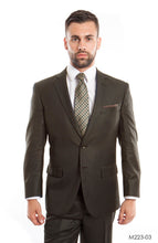 Cargar imagen en el visor de la galería, Brown Solid 2-PC Modern Fit Suits For Men