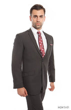 Cargar imagen en el visor de la galería, Dark Gray Textured 2-PC Slim Fit Performence Stretch Suits For Men