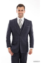 Cargar imagen en el visor de la galería, Gray 3-PC Slim Fit Stretch Suits For Men