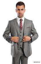 Cargar imagen en el visor de la galería, Men&#39;s Slim Fit 3-PC Gray Performance Stretch Suit