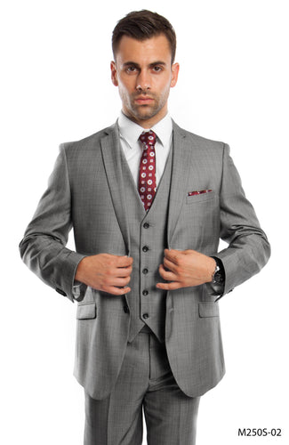 Men's Slim Fit 3-PC Gray Performance Stretch Suit