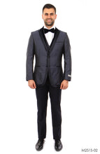 Cargar imagen en el visor de la galería, Blue Tone on Tone 3-PC Slim Fit Suits For Men