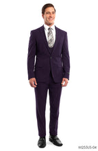 Cargar imagen en el visor de la galería, Eggplant Solid 3-PC Ultra Slim Fit Suits For Men